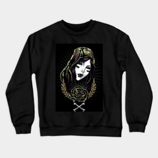 woman in army Crewneck Sweatshirt